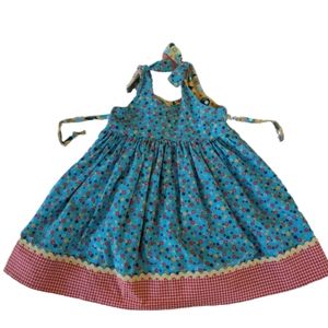 Handmade Reversible Dress Blue/Yellow